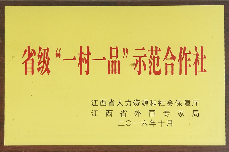 省級“一(yī)村(cūn)一(yī)品”示範合作(zuò)社